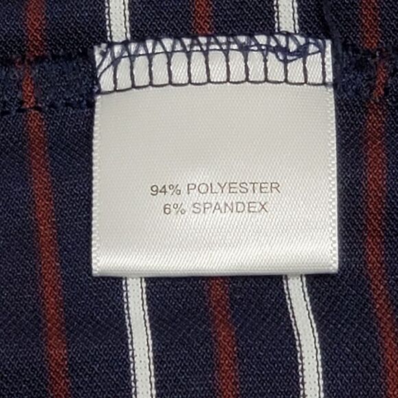 Peter Millar Mens Sz Large Striped Summer Comfort Polo Shirt Navy Red White - Picture 10 of 11